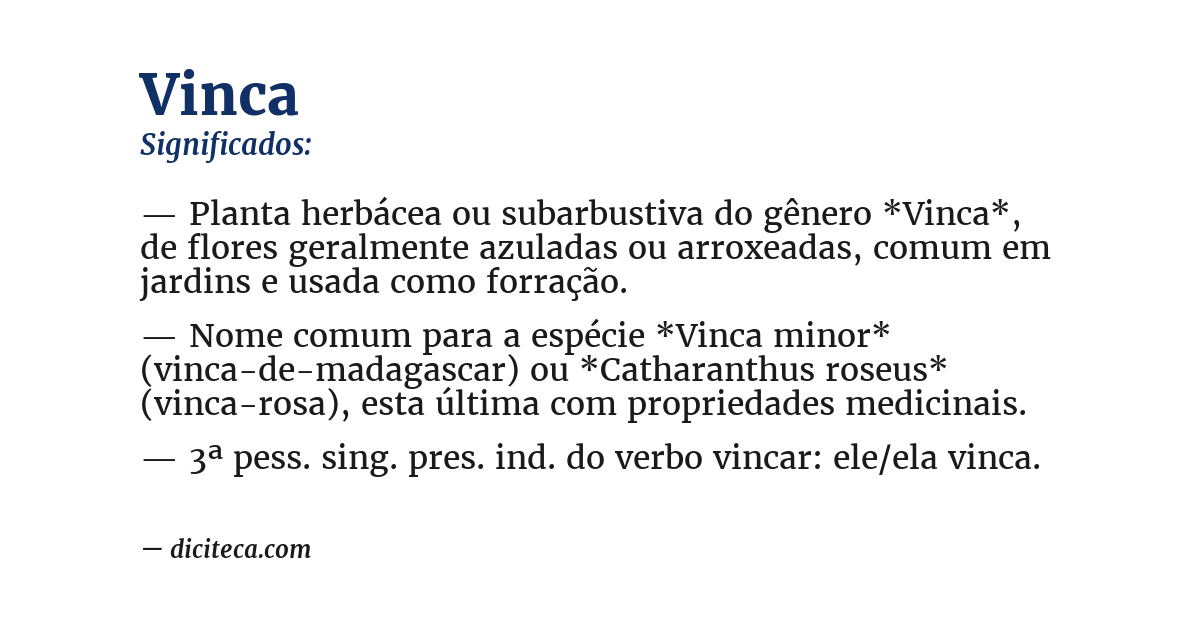 Significado de vinca
