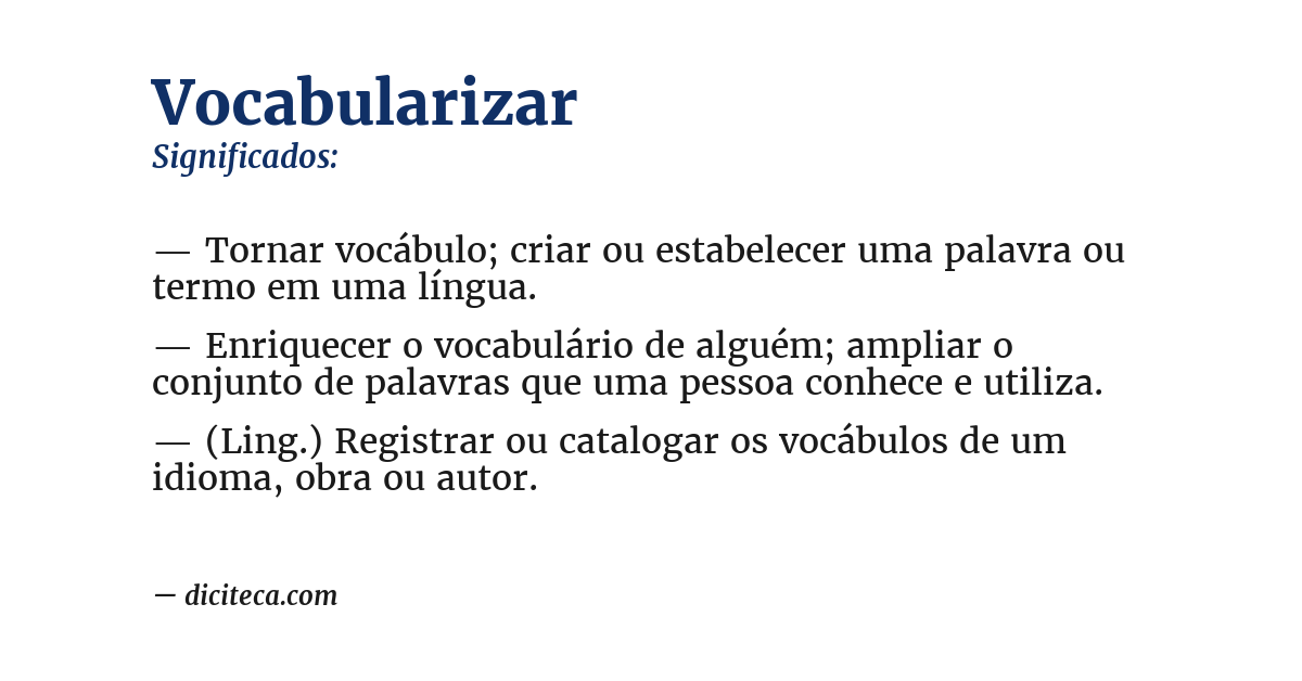 Significado de vocabularizar