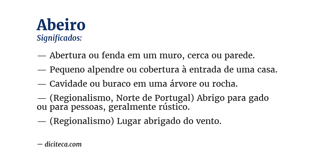Significado de abeiro