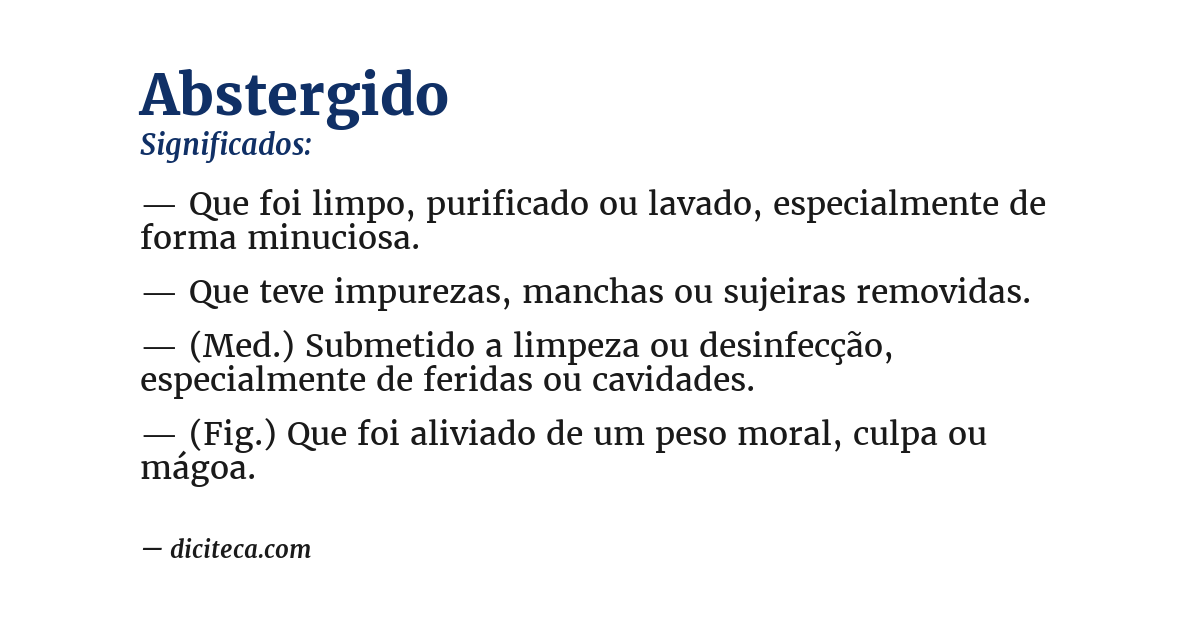 Significado de abstergido