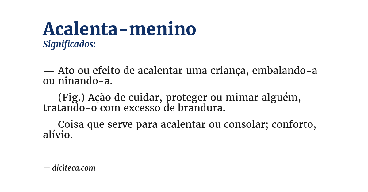 Significado de acalenta-menino