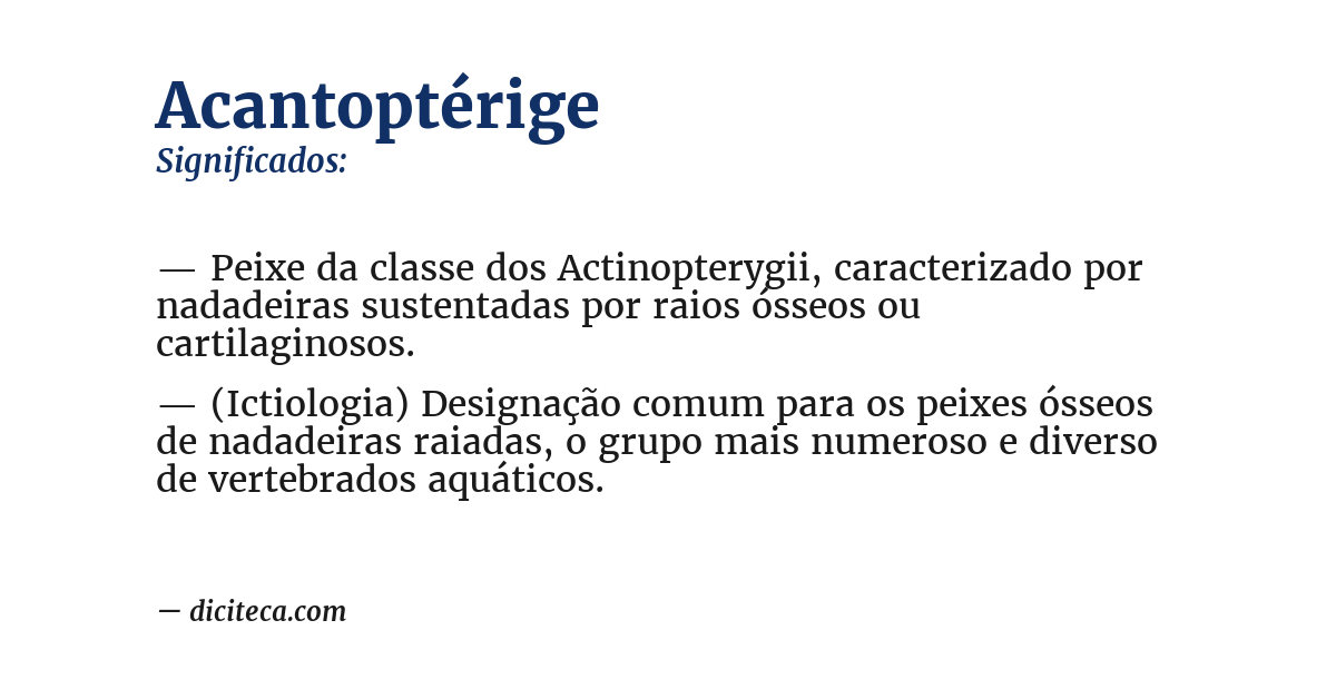Significado de acantoptérige