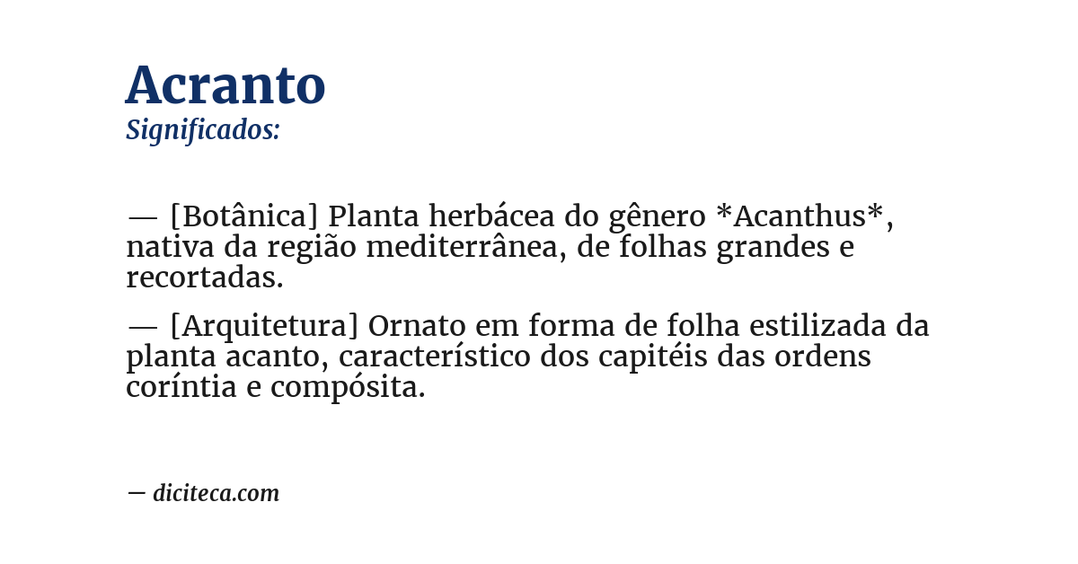 Significado de acranto