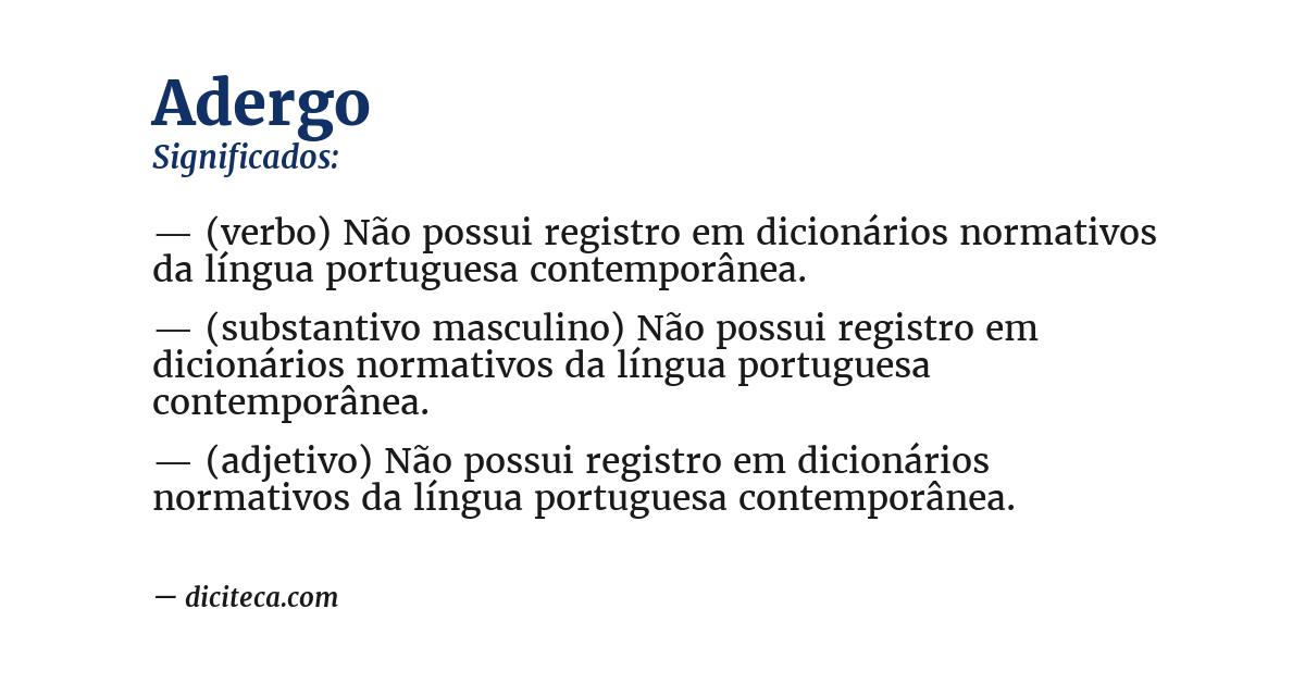 Significado de adergo