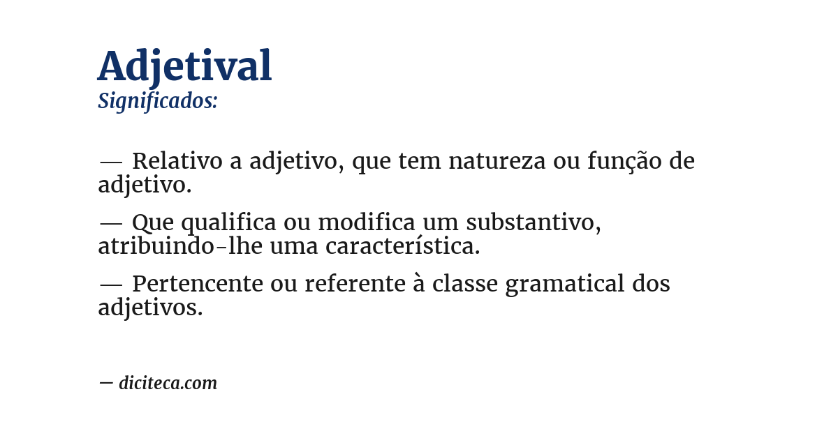 Significado de adjetival