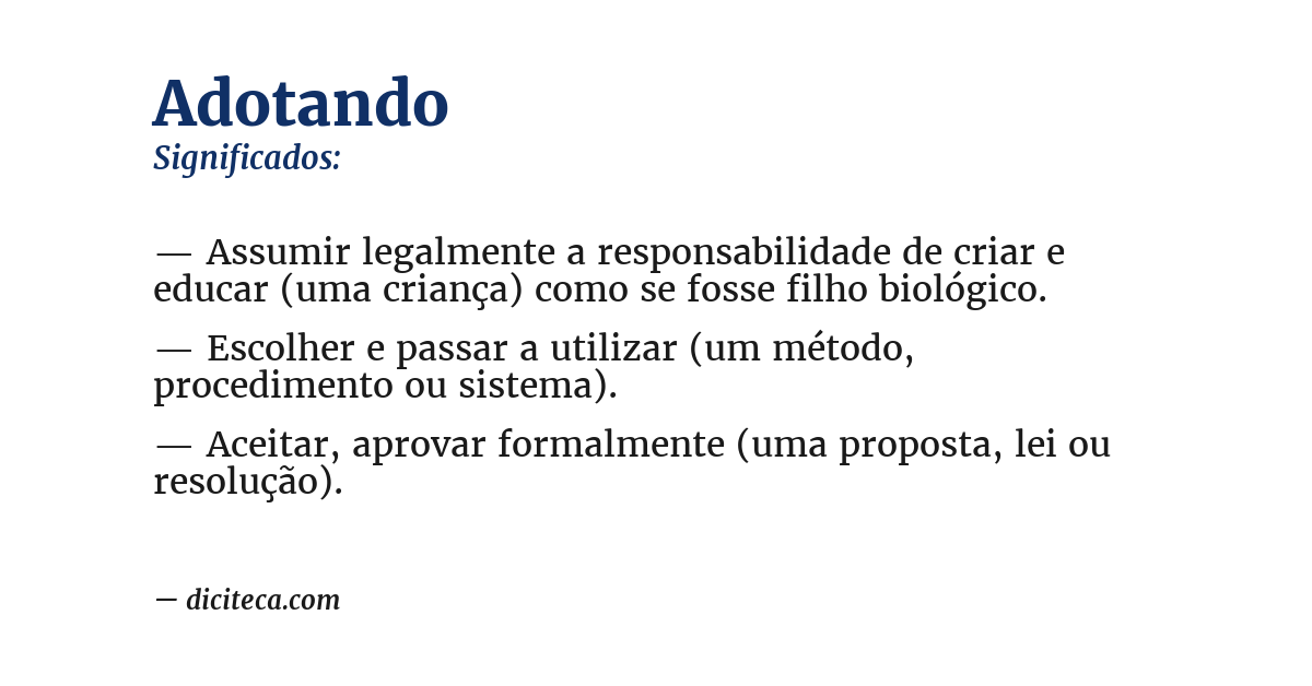 Significado de adotando