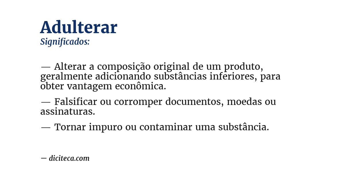 Significado de adulterar