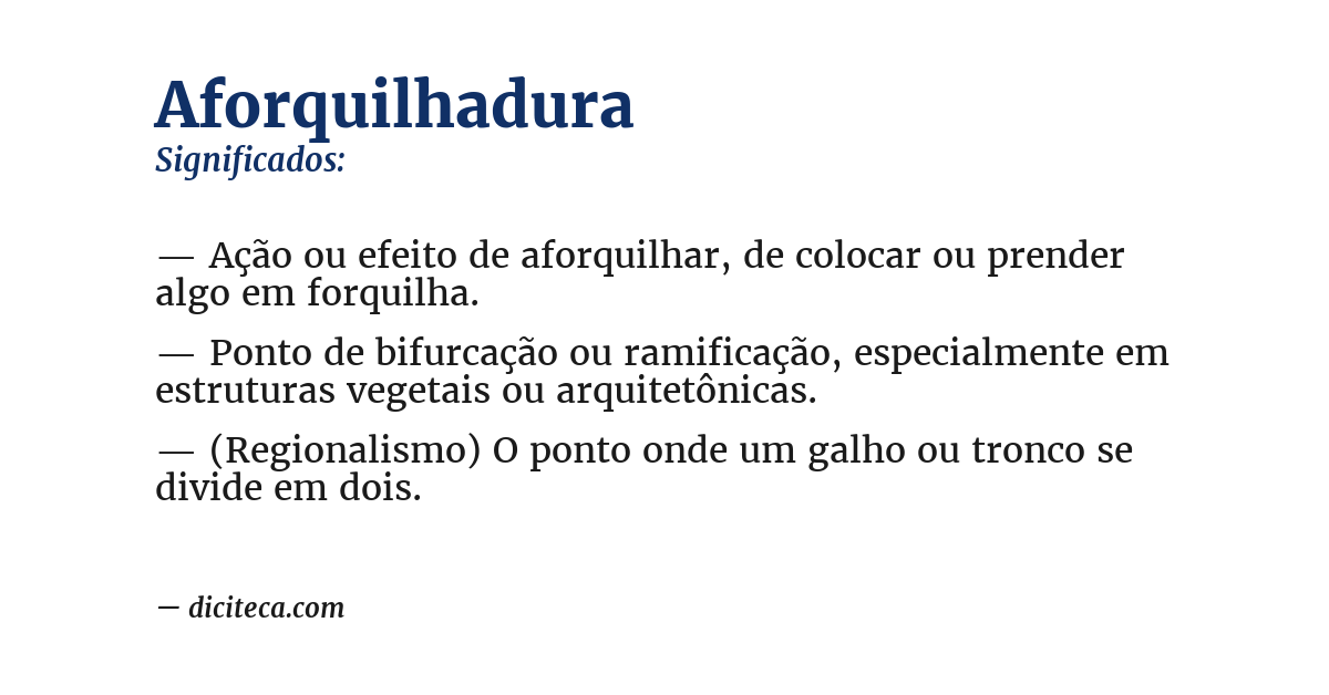 Significado de aforquilhadura