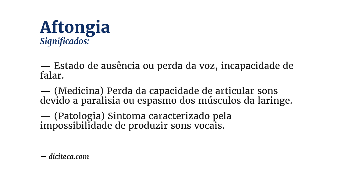 Significado de aftongia