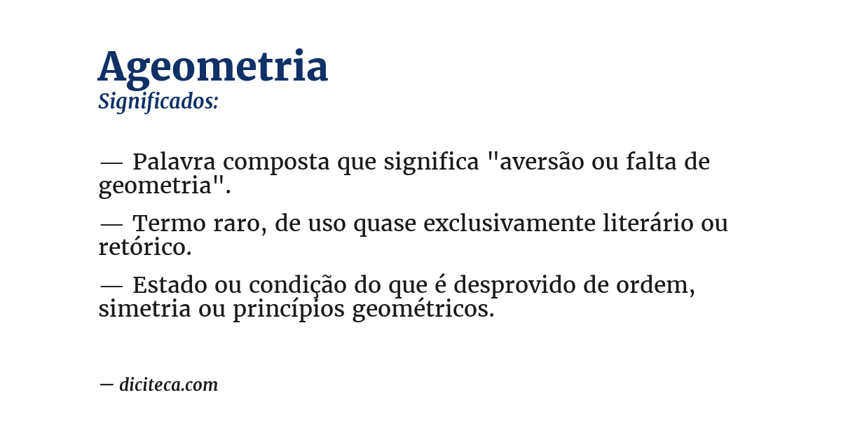 Significado de ageometria