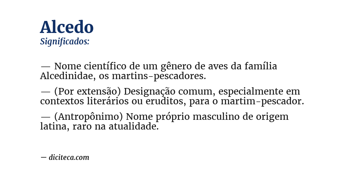 Significado de alcedo