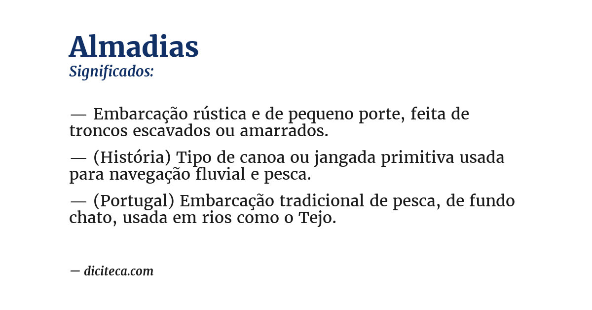 Significado de almadias