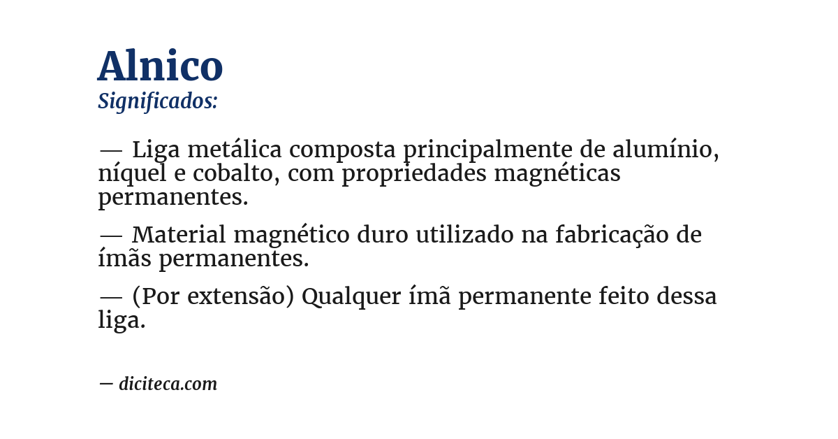 Significado de alnico