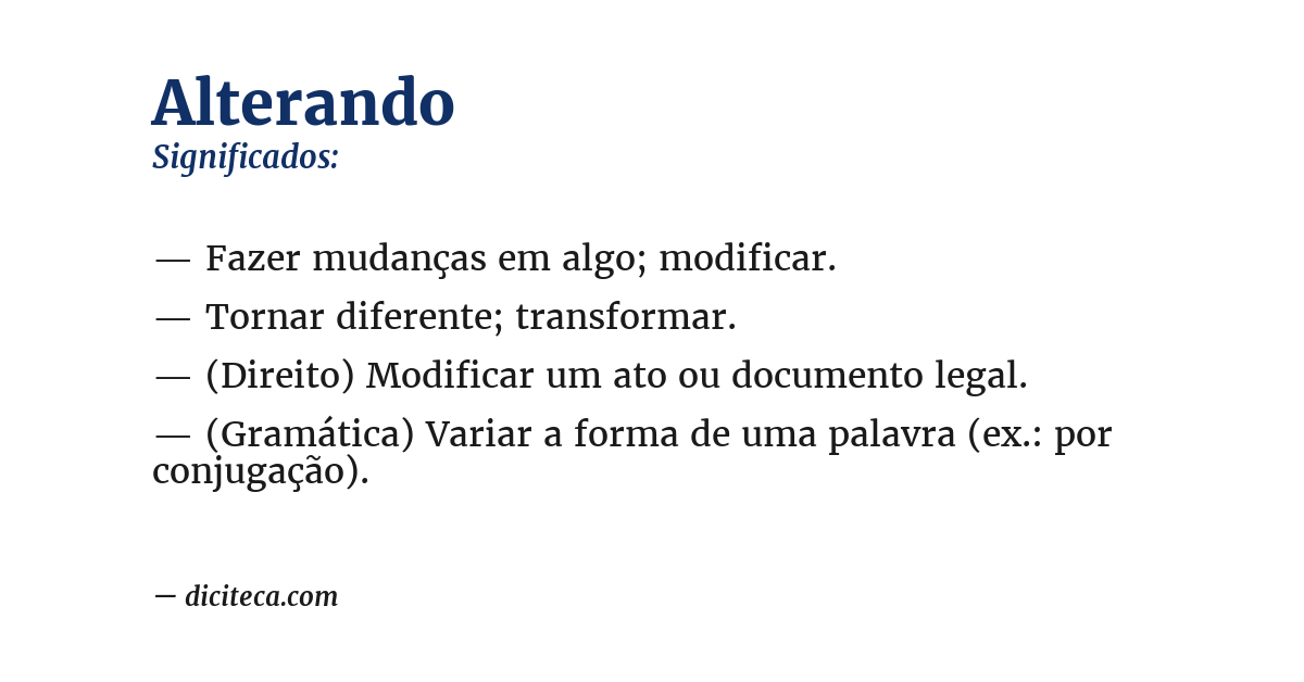 Significado de alterando