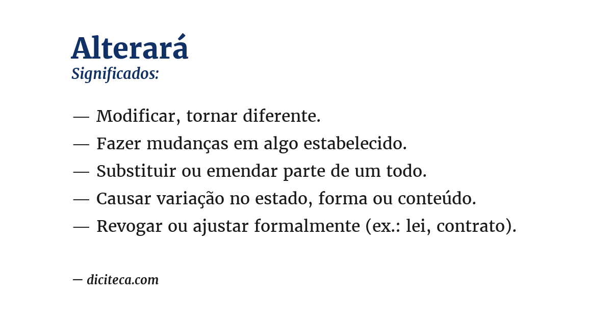 Significado de alterará