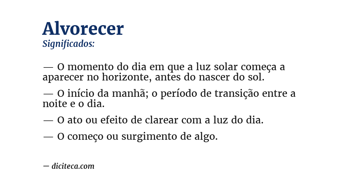Significado de alvorecer