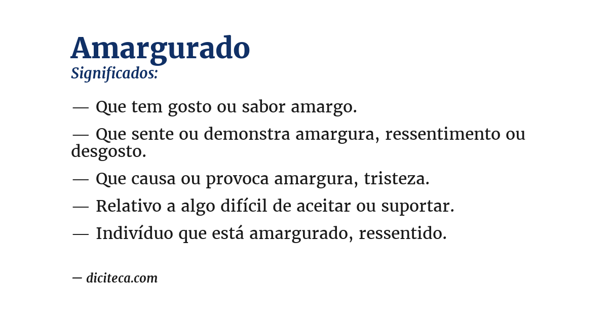 Significado de amargurado