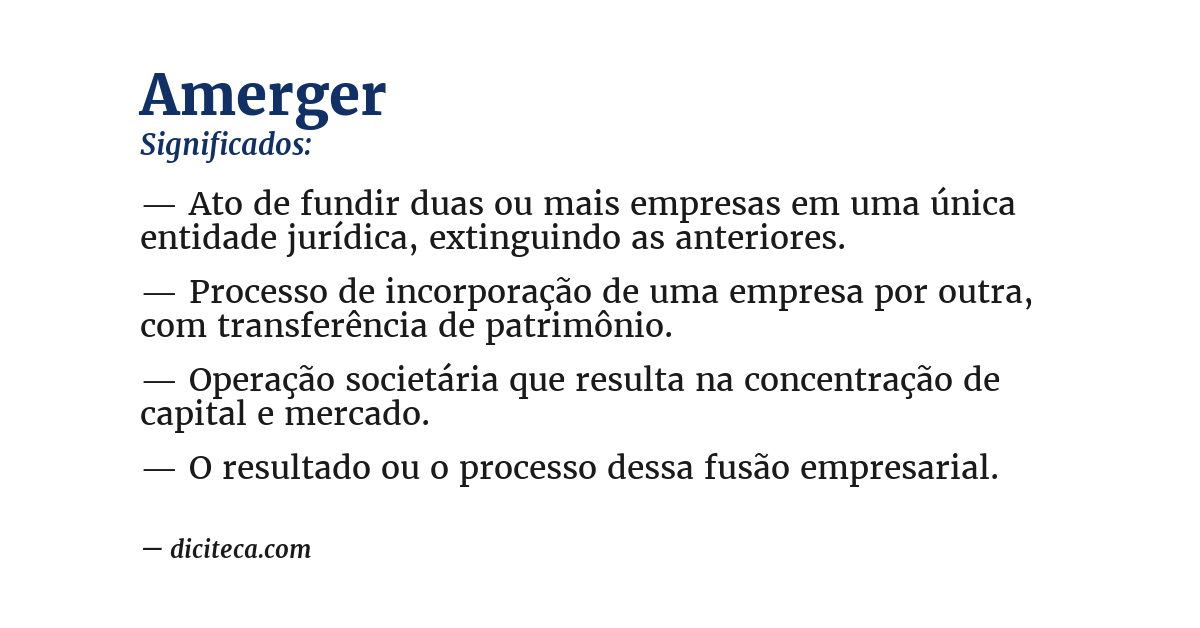 Significado de amerger
