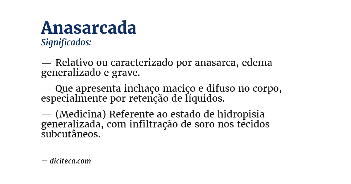 Significado de anasarcada