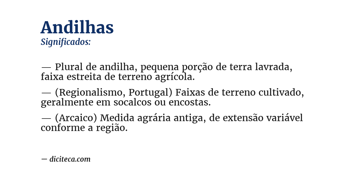 Significado de andilhas