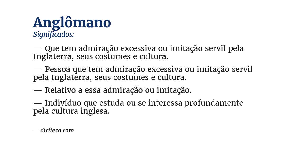 Significado de anglômano