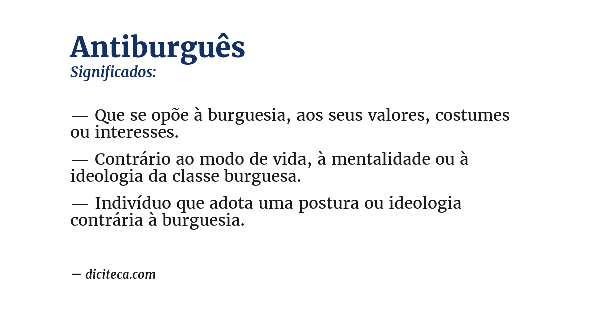 Significado de antiburguês