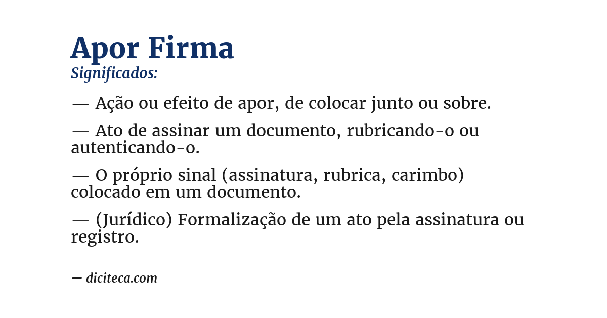 Significado de apor firma