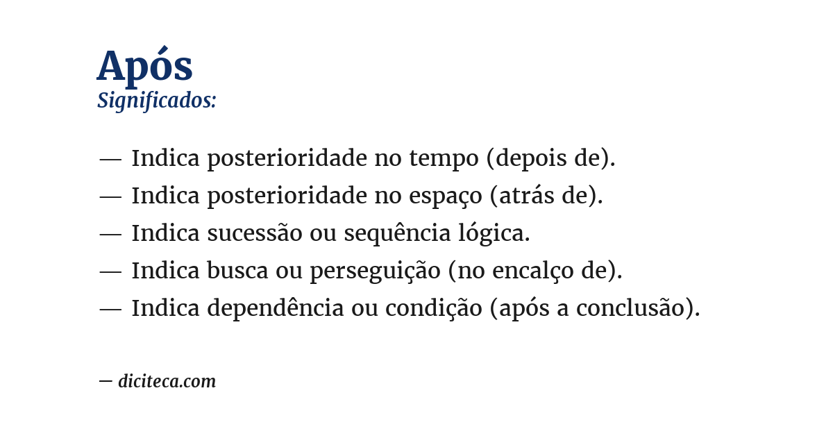 Significado de após