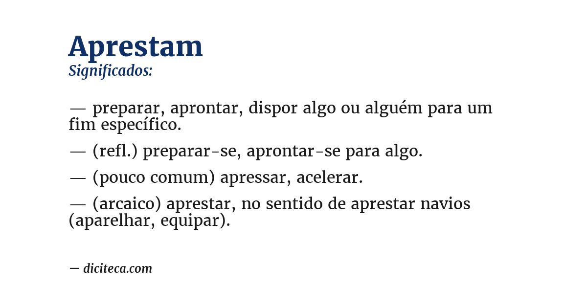 Significado de aprestam