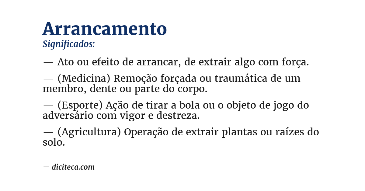 Significado de arrancamento
