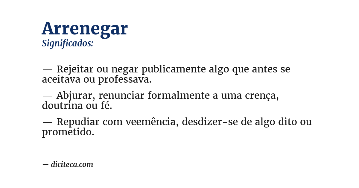 Significado de arrenegar