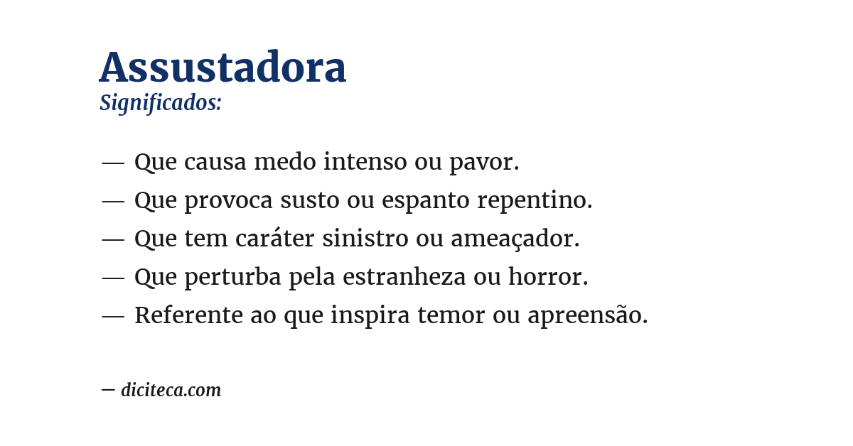 Significado de assustadora