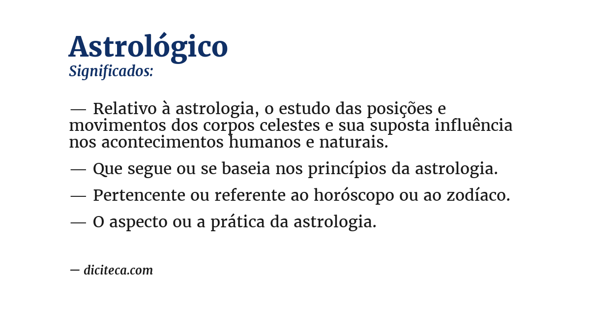 Significado de astrológico