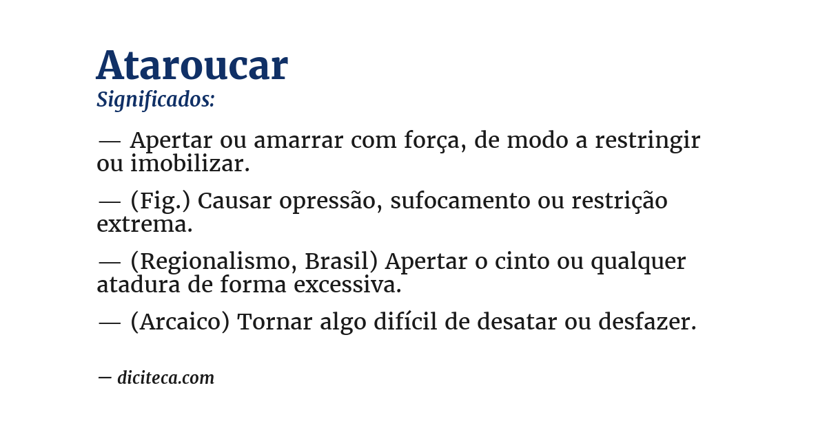 Significado de ataroucar