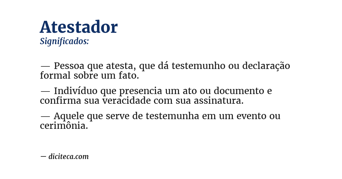 Significado de atestador