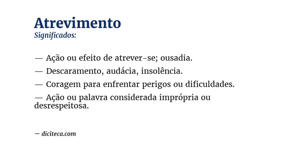 Significado de atrevimento