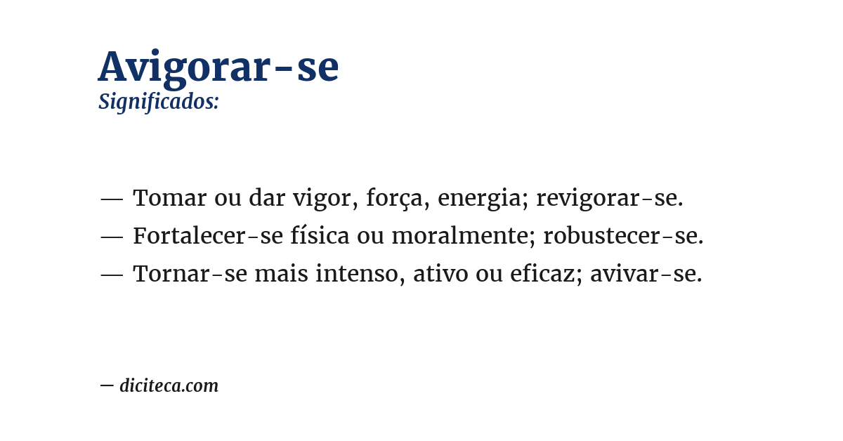Significado de avigorar-se