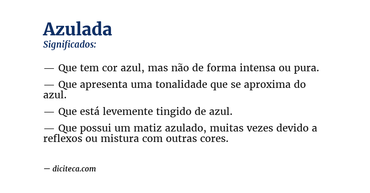 Significado de azulada