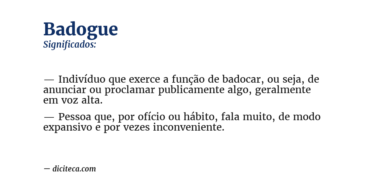 Significado de badogue