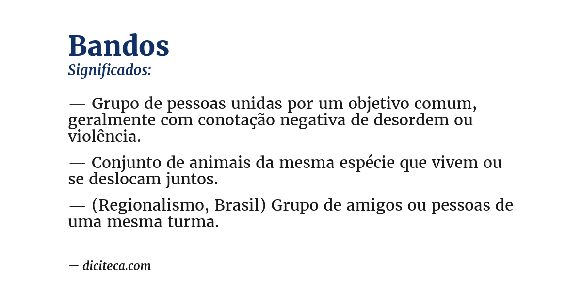 Significado de bandos