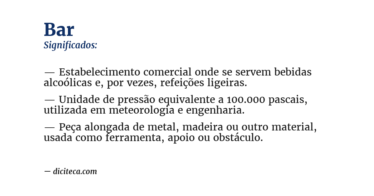Significado de bar