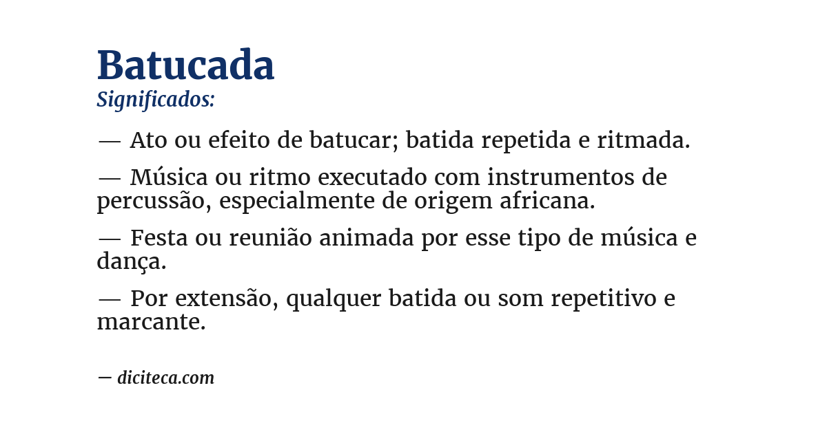 Significado de batucada