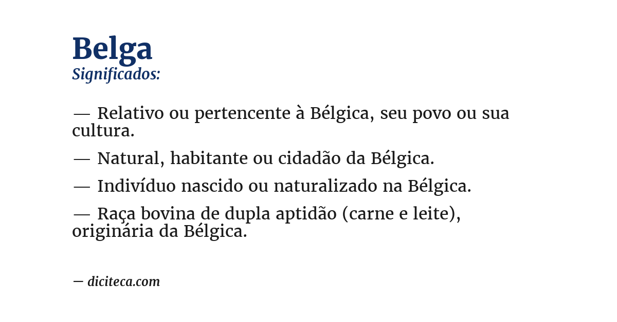 Significado de belga