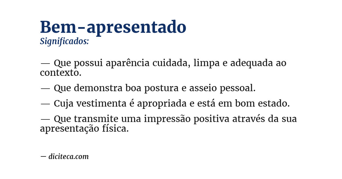 Significado de bem-apresentado