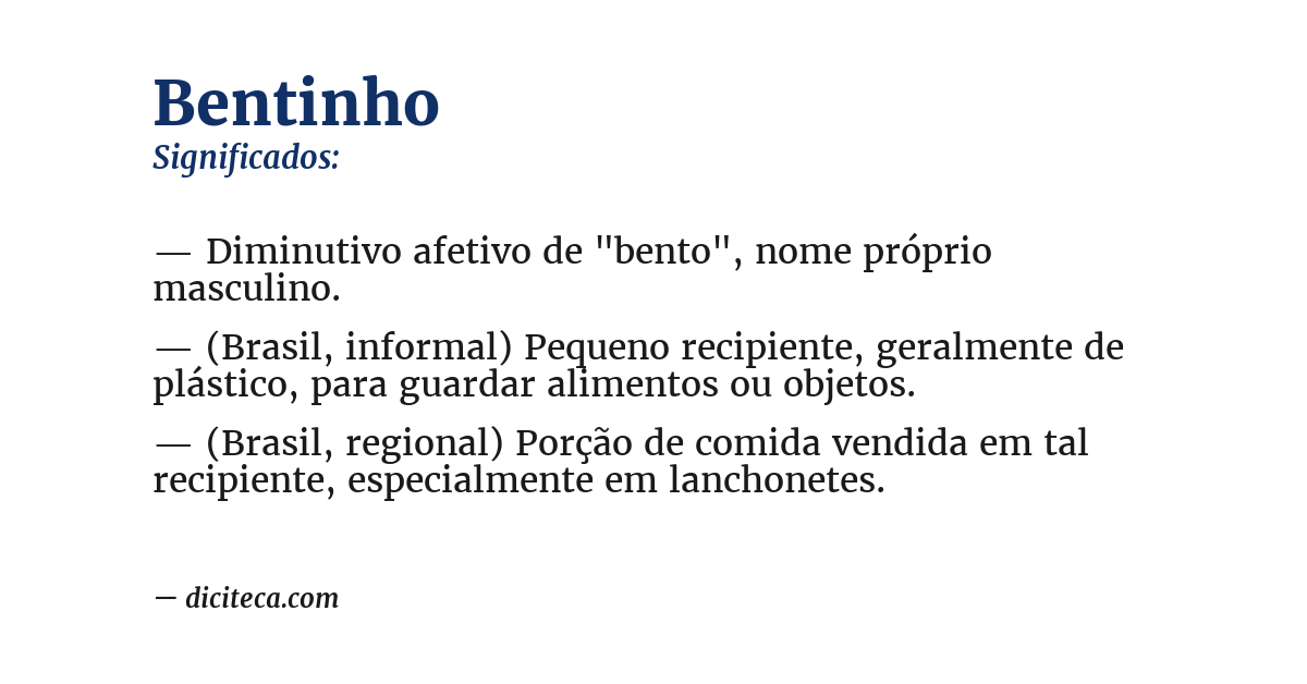Significado de bentinho