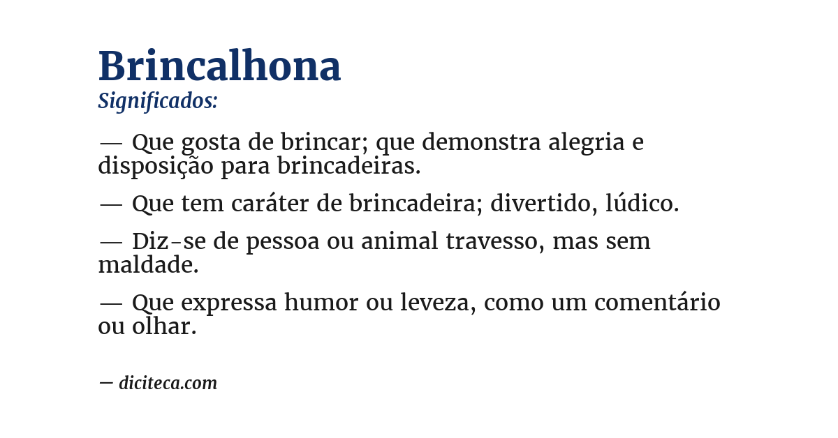 Significado de brincalhona