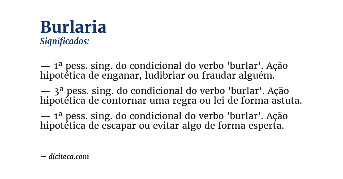 Significado de burlaria