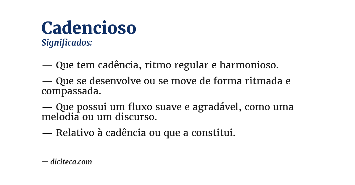 Significado de cadencioso