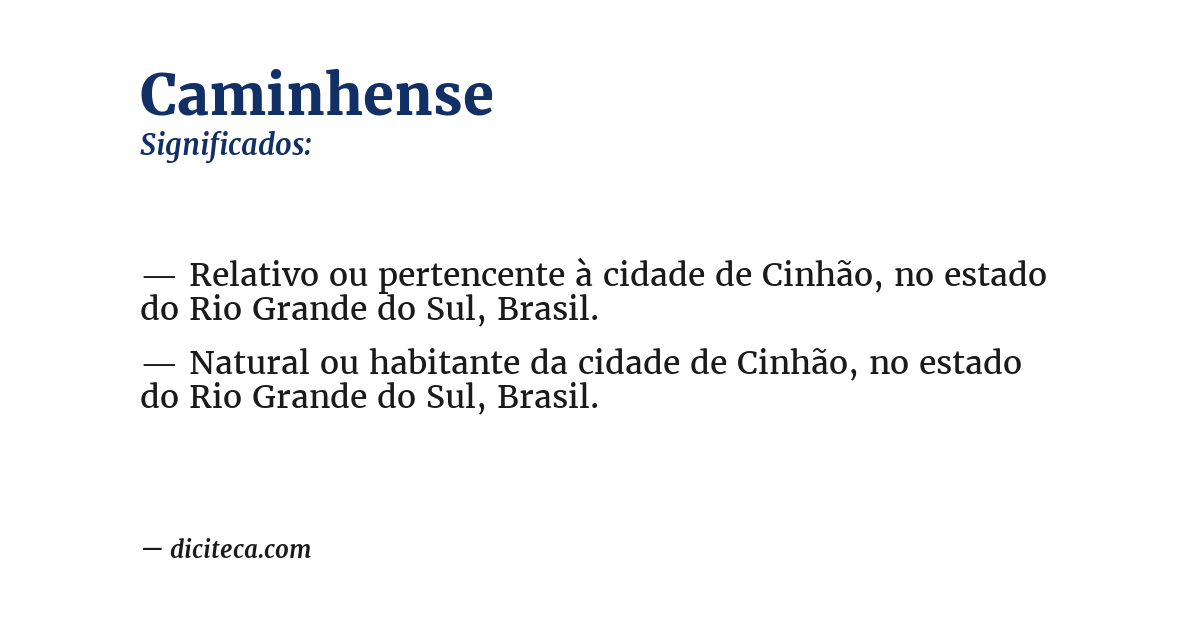 Significado de caminhense