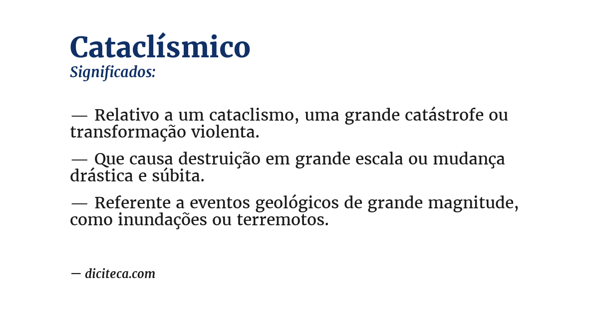 Significado de cataclísmico
